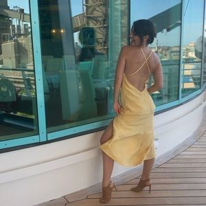 Reformation Silk Yellow Dress